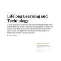 Lifelong Learning and Technology