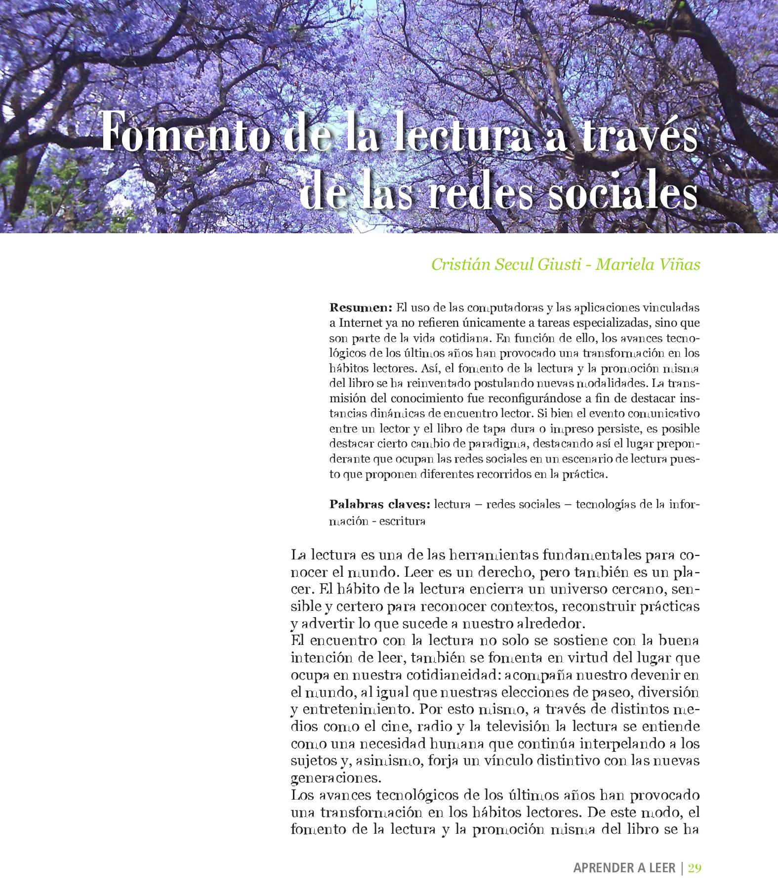 Fomento de la lectura a través de las redes sociales